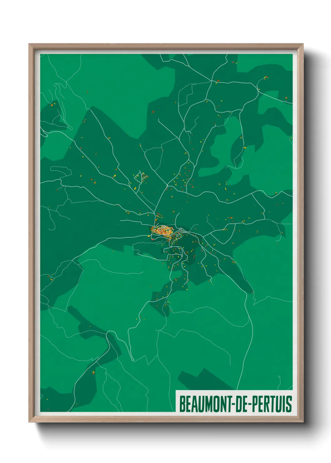 Une affiche de carte sur Beaumont-de-Pertuis