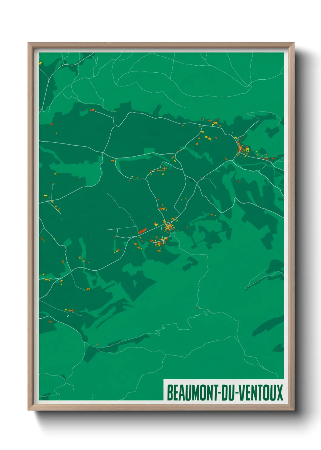 Une affiche de carte sur Beaumont-du-Ventoux