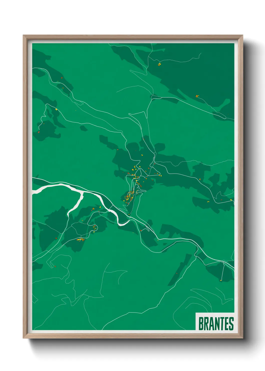 Une affiche de carte sur Brantes