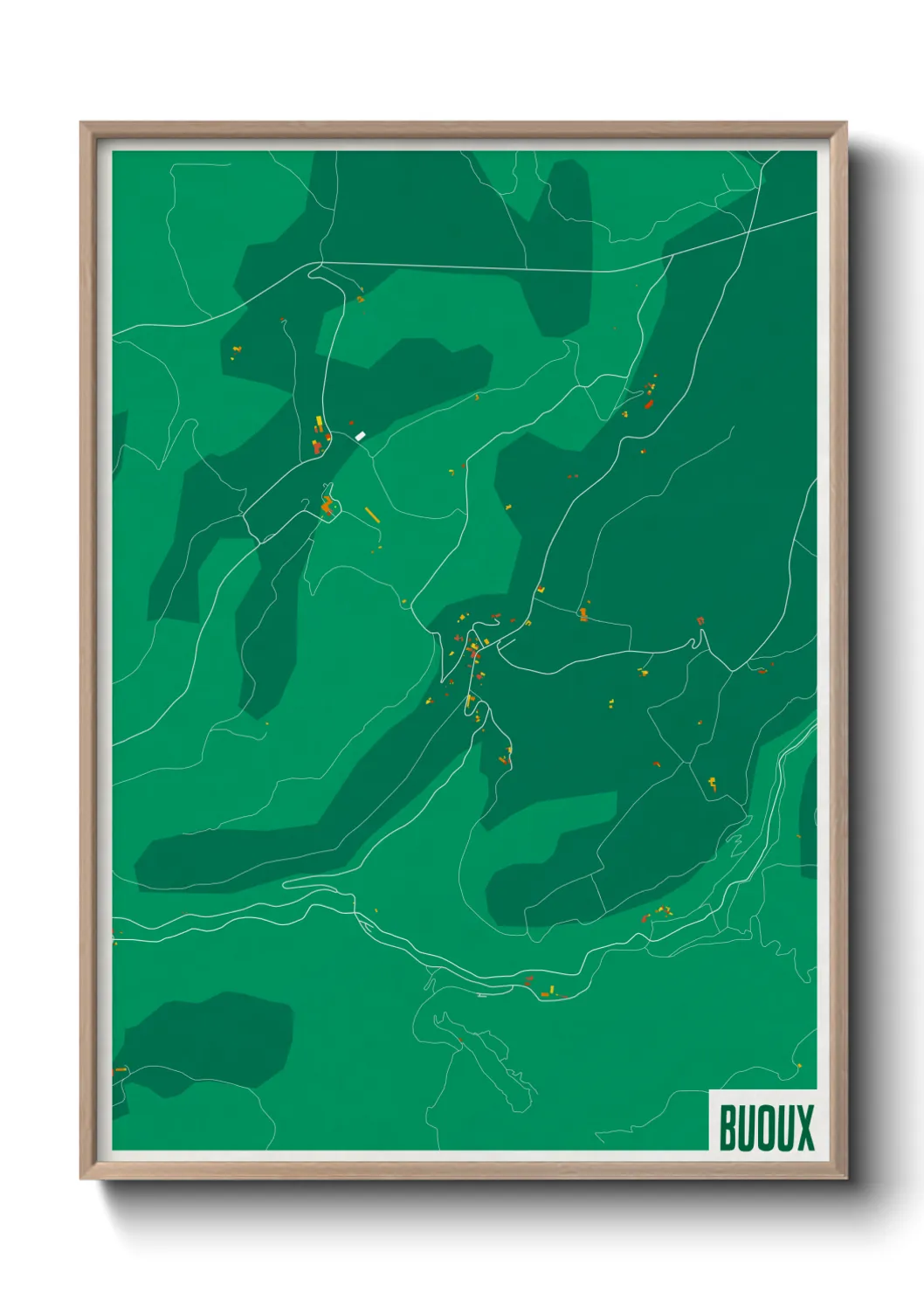 Une affiche de carte sur Buoux