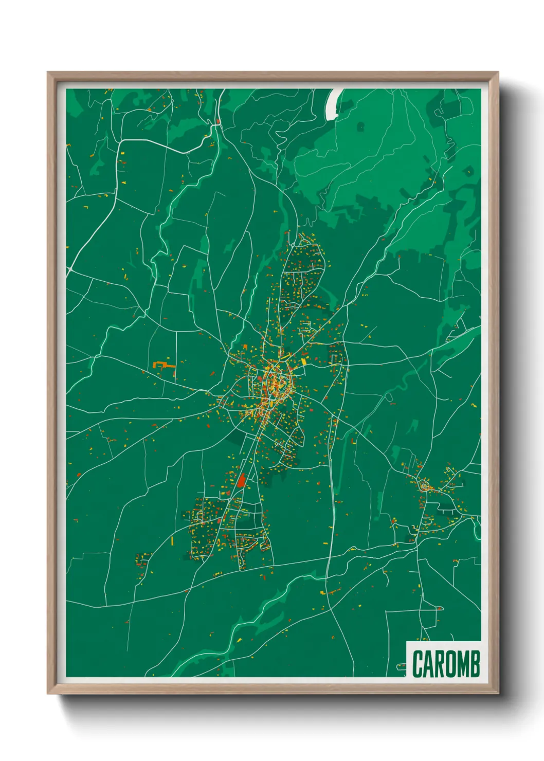 Une affiche de carte sur Caromb