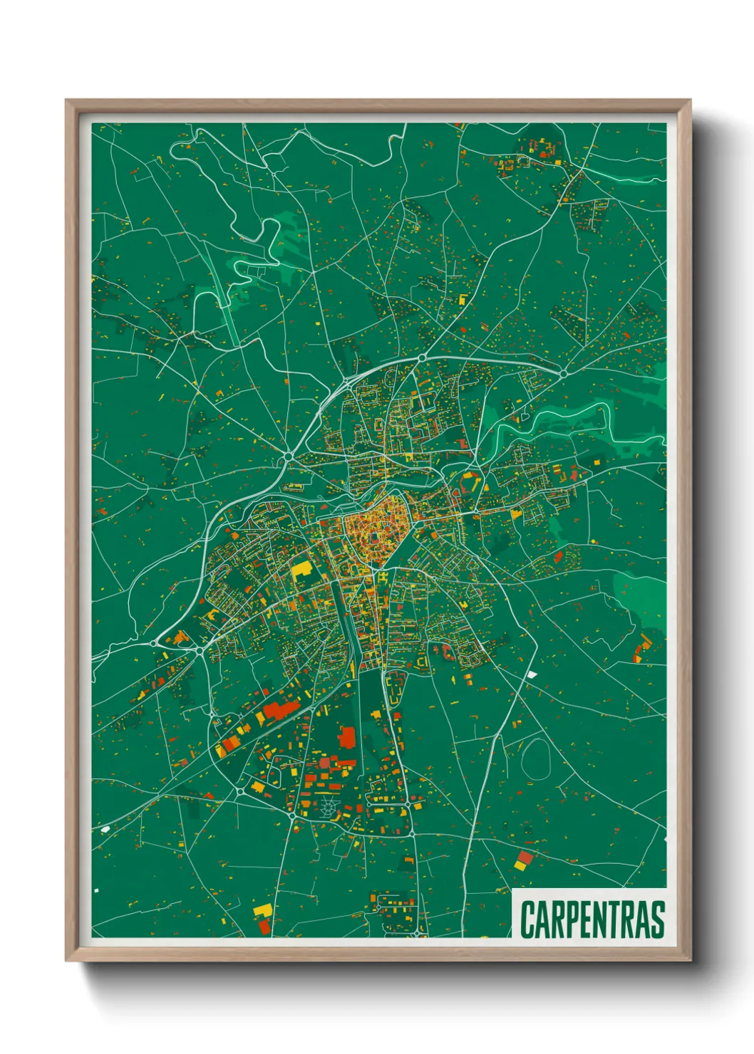 Une affiche de carte sur Carpentras