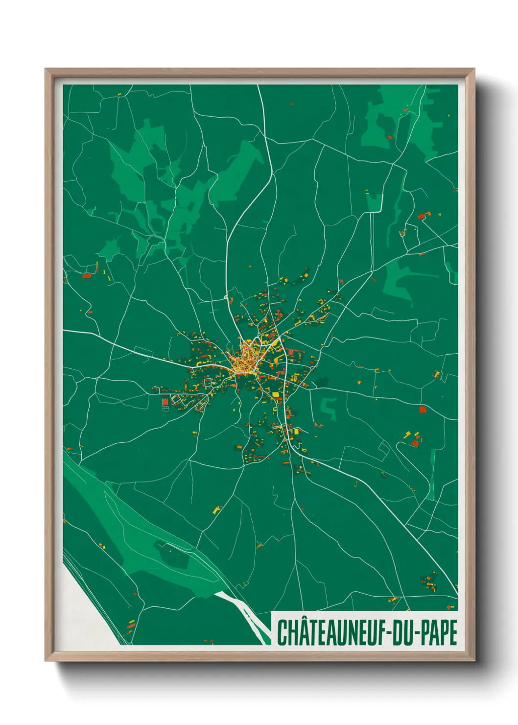 Une affiche de carte sur Châteauneuf-du-Pape