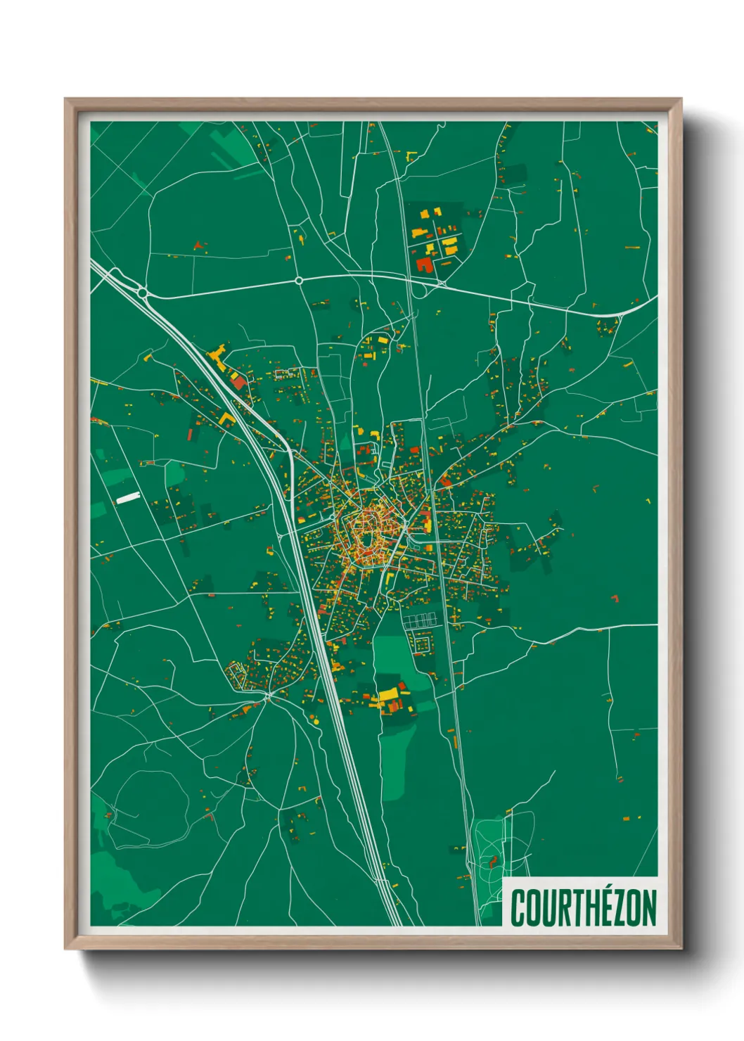 Une affiche de carte sur Courthézon
