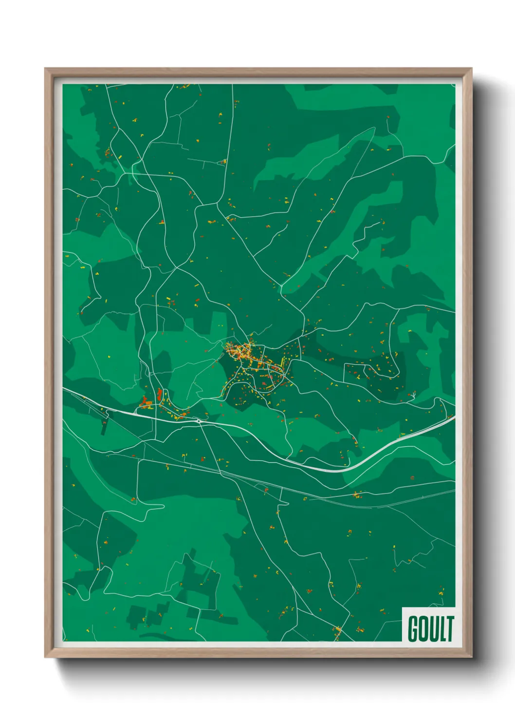 Une affiche de carte sur Goult