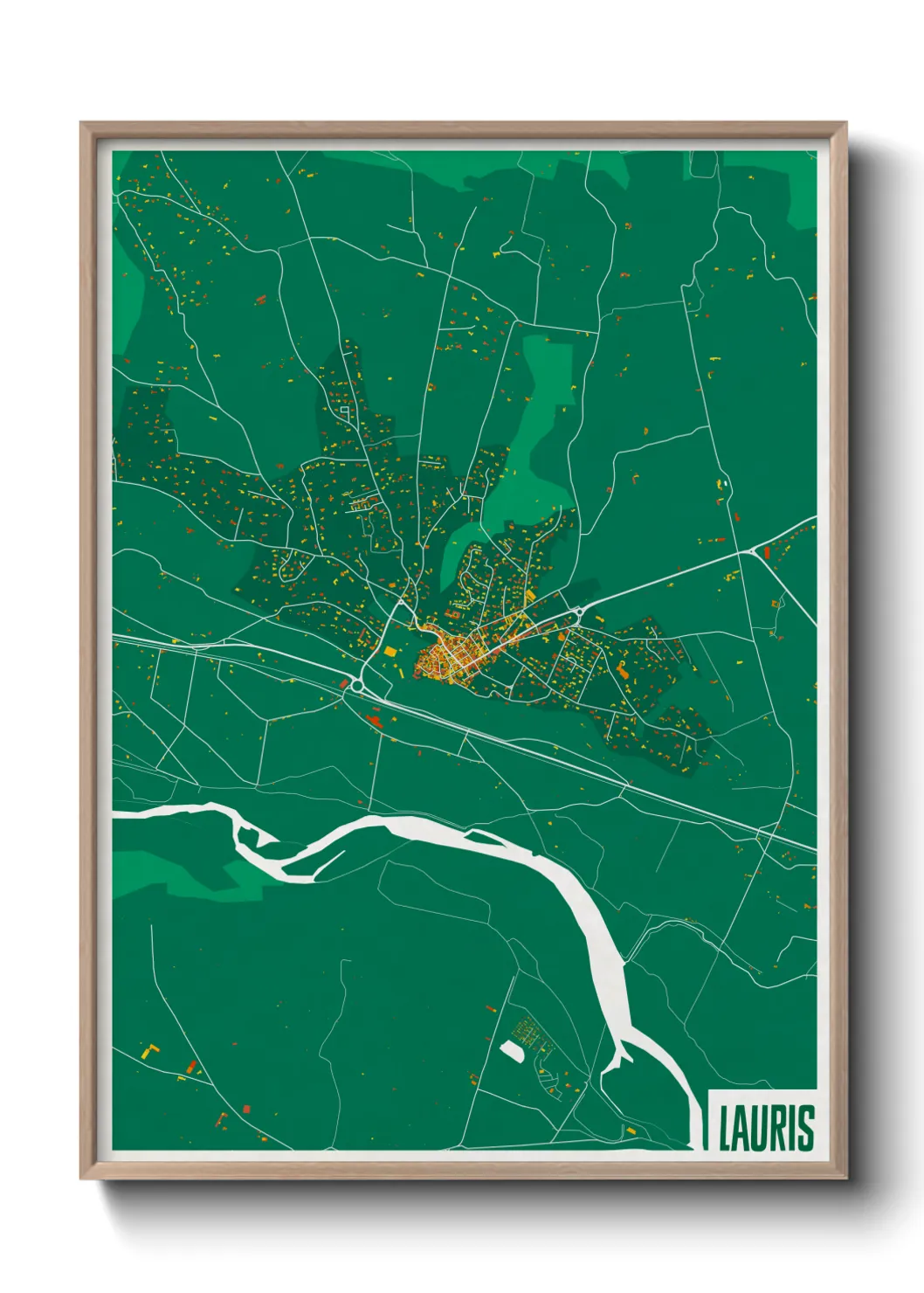 Une affiche de carte sur Lauris