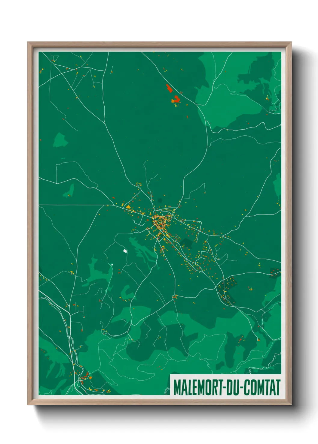Une affiche de carte sur Malemort-du-Comtat
