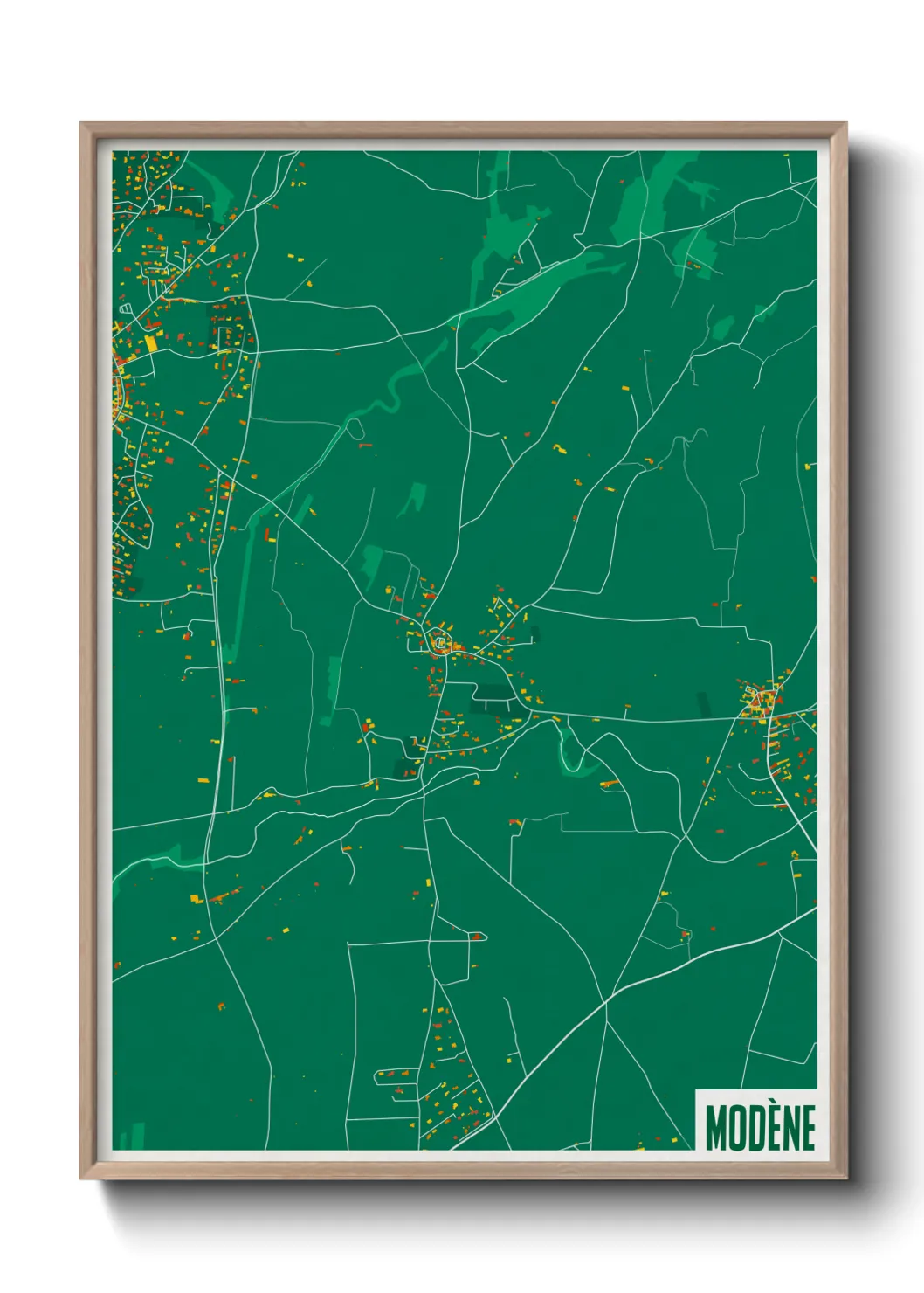 Une affiche de carte sur Modène