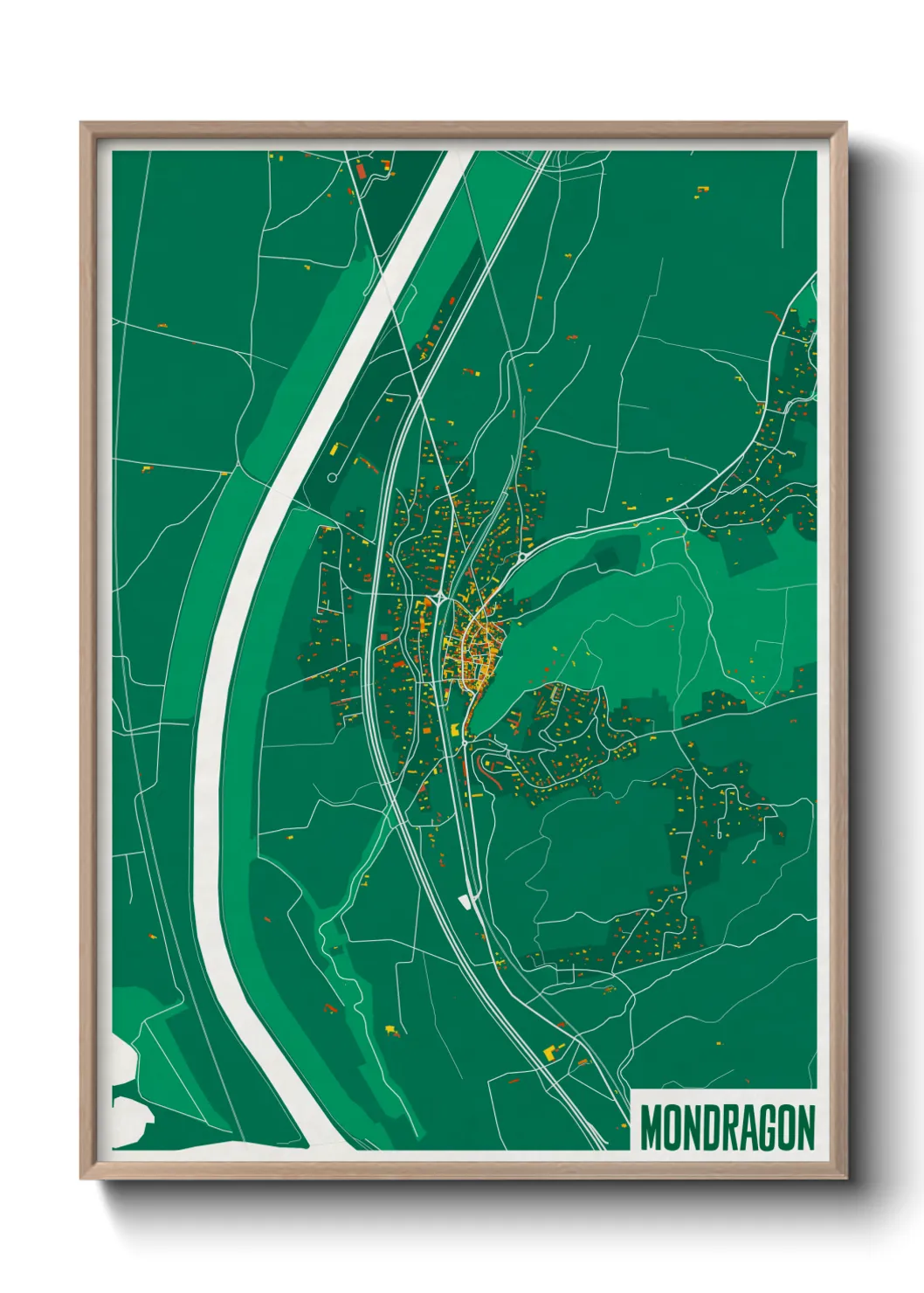 Une affiche de carte sur Mondragon