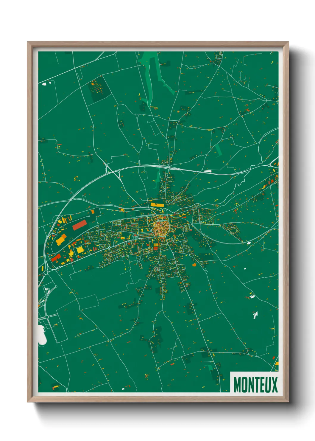 Une affiche de carte sur Monteux