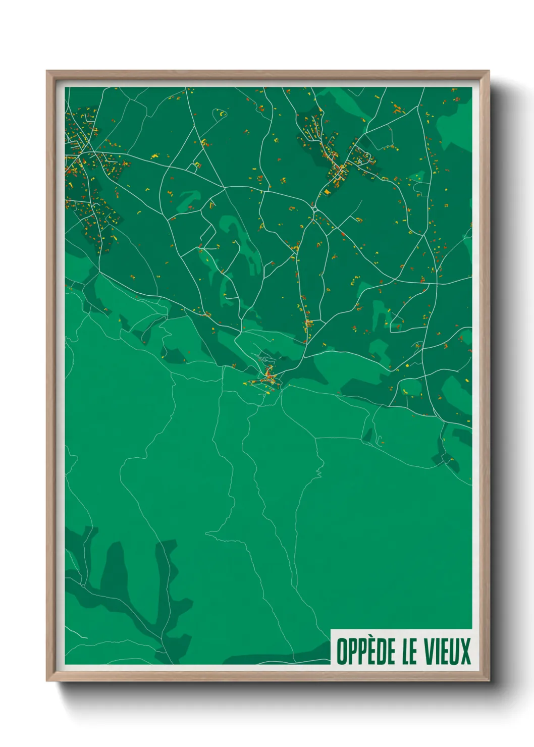 Une affiche de carte sur Oppède le Vieux