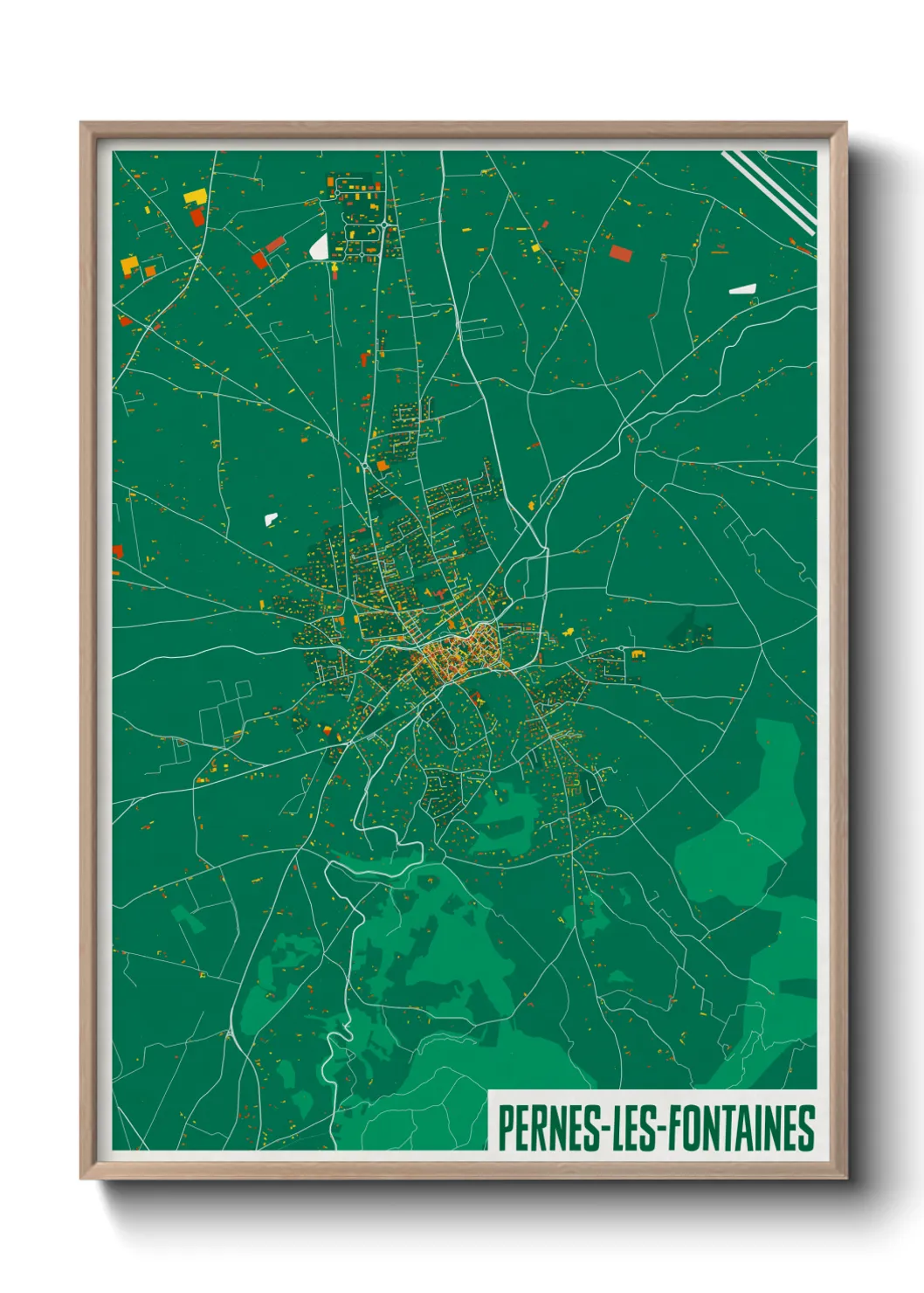 Une affiche de carte sur Pernes-les-Fontaines