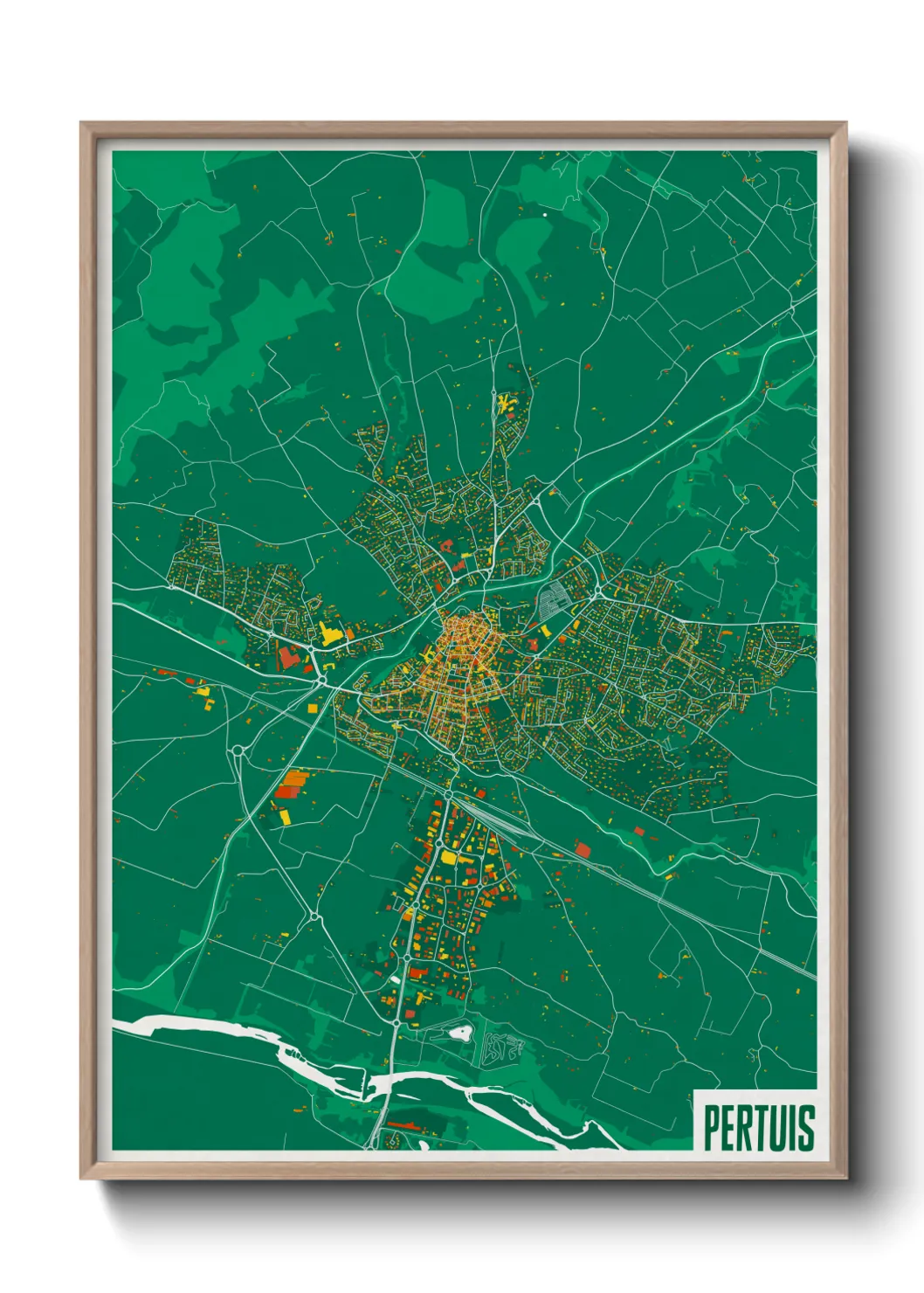Une affiche de carte sur Pertuis