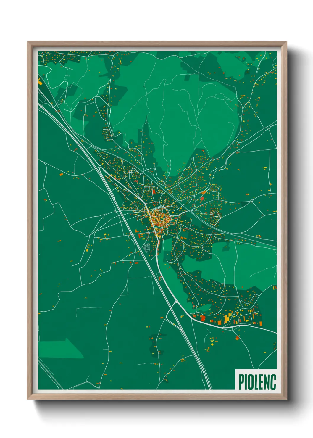 Une affiche de carte sur Piolenc