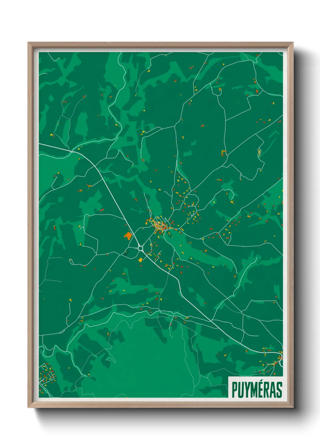 Une affiche de carte sur Puyméras