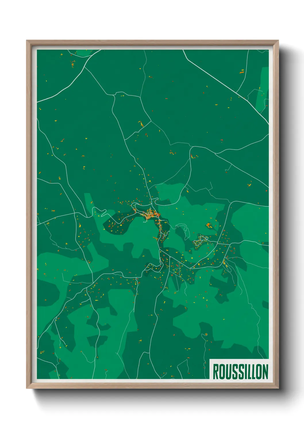 Une affiche de carte sur Roussillon