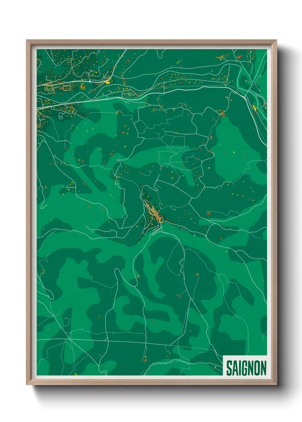 Une affiche de carte sur Saignon