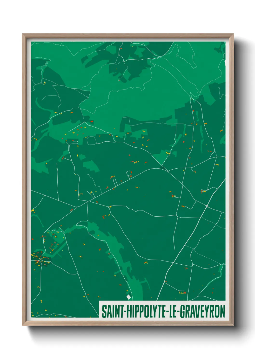 Une affiche de carte sur Saint-Hippolyte-le-Graveyron