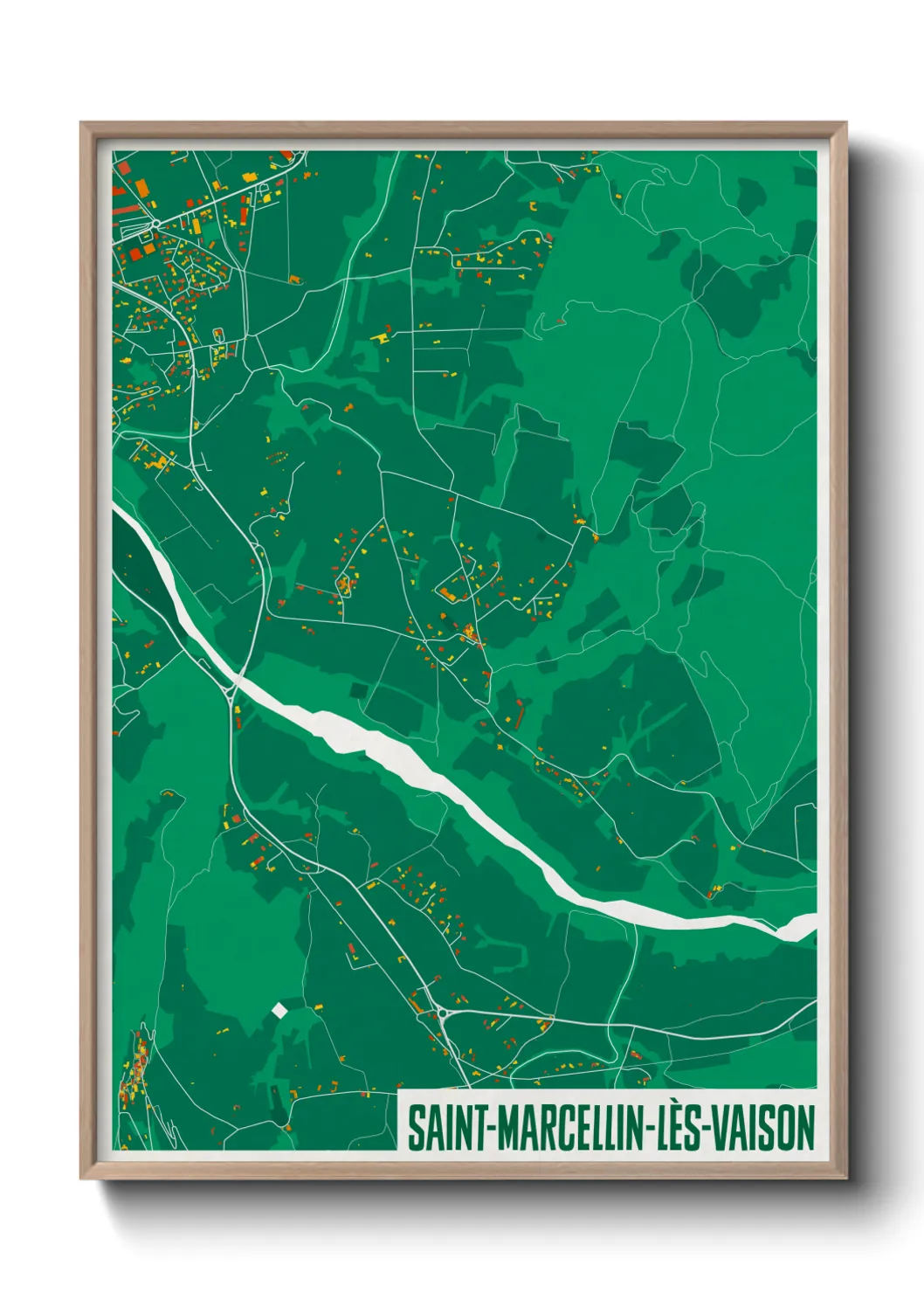 Une affiche de carte sur Saint-Marcellin-lès-Vaison