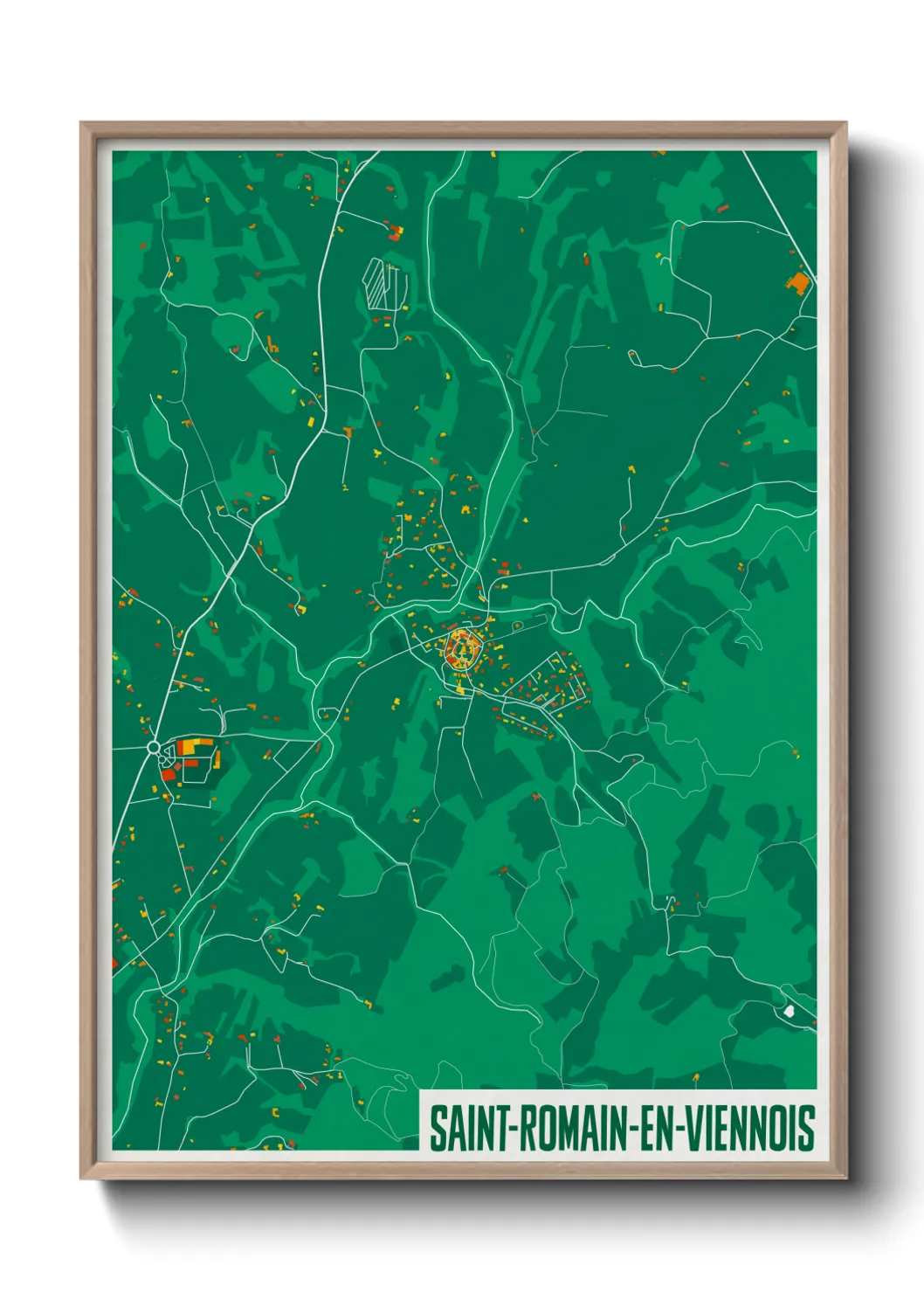 Une affiche de carte sur Saint-Romain-en-Viennois