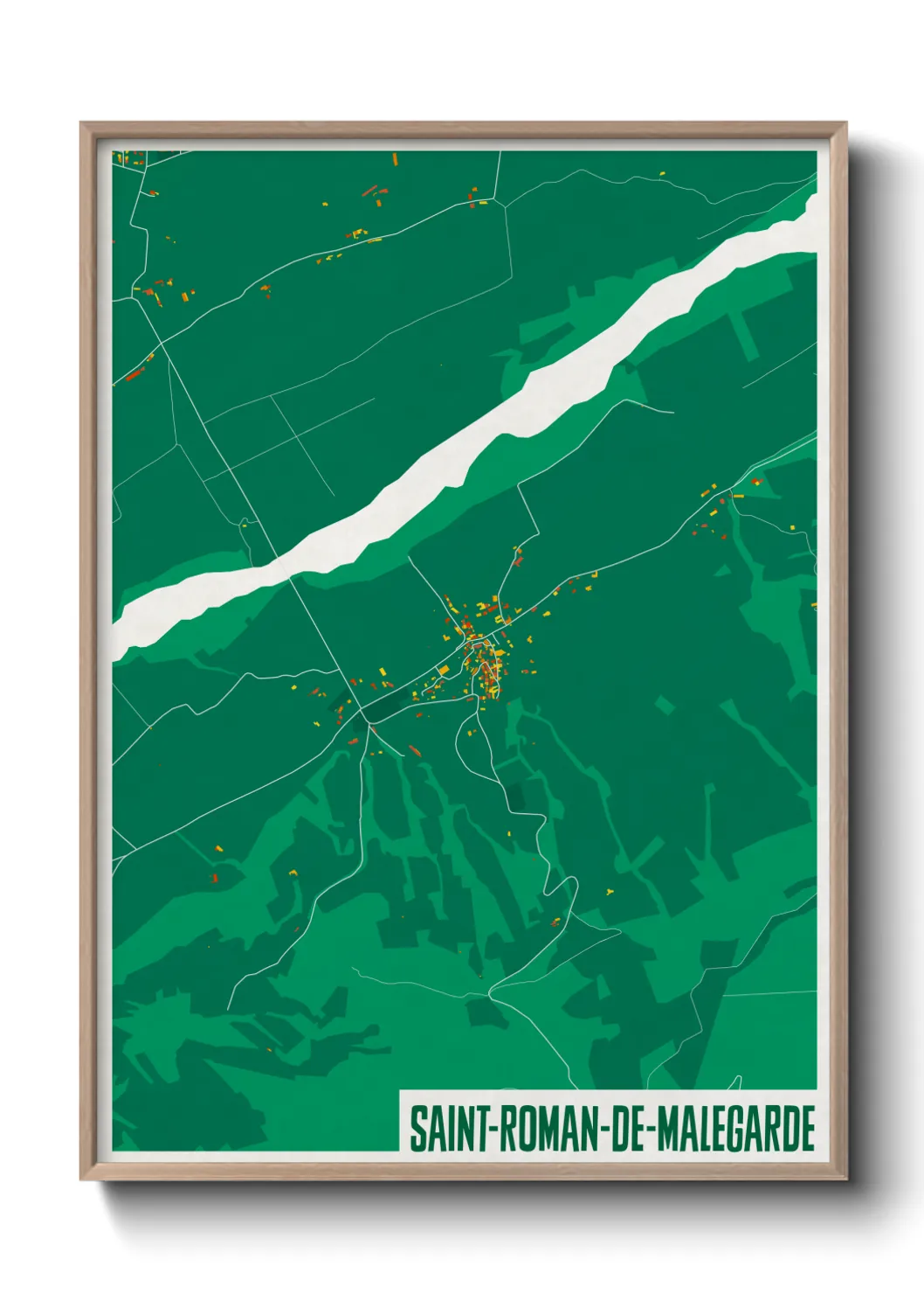 Une affiche de carte sur Saint-Roman-de-Malegarde