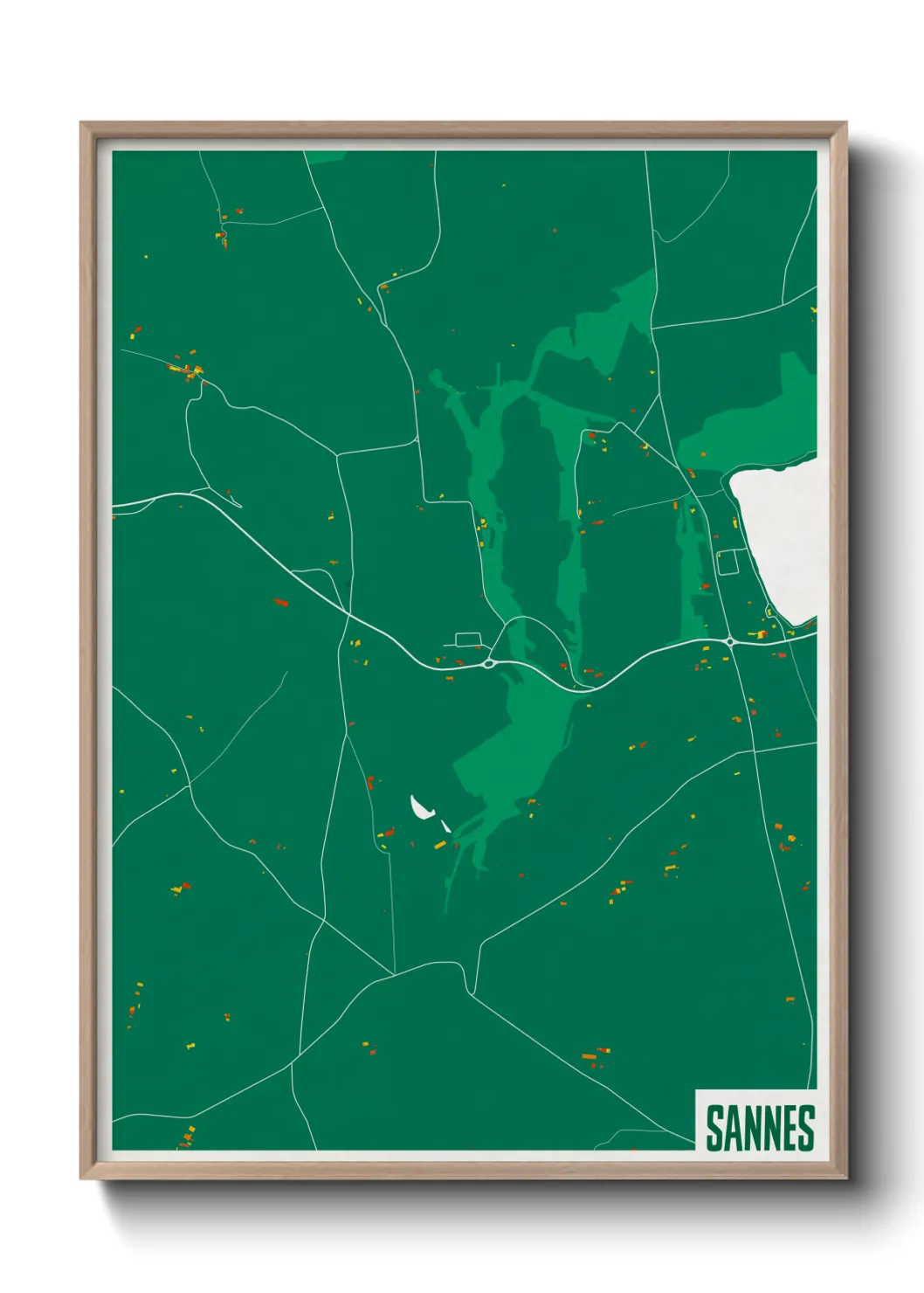 Une affiche de carte sur Sannes