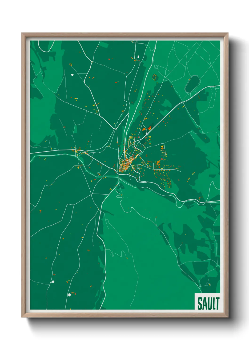 Une affiche de carte sur Sault