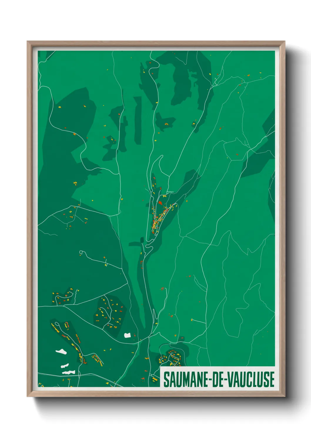 Une affiche de carte sur Saumane-de-Vaucluse