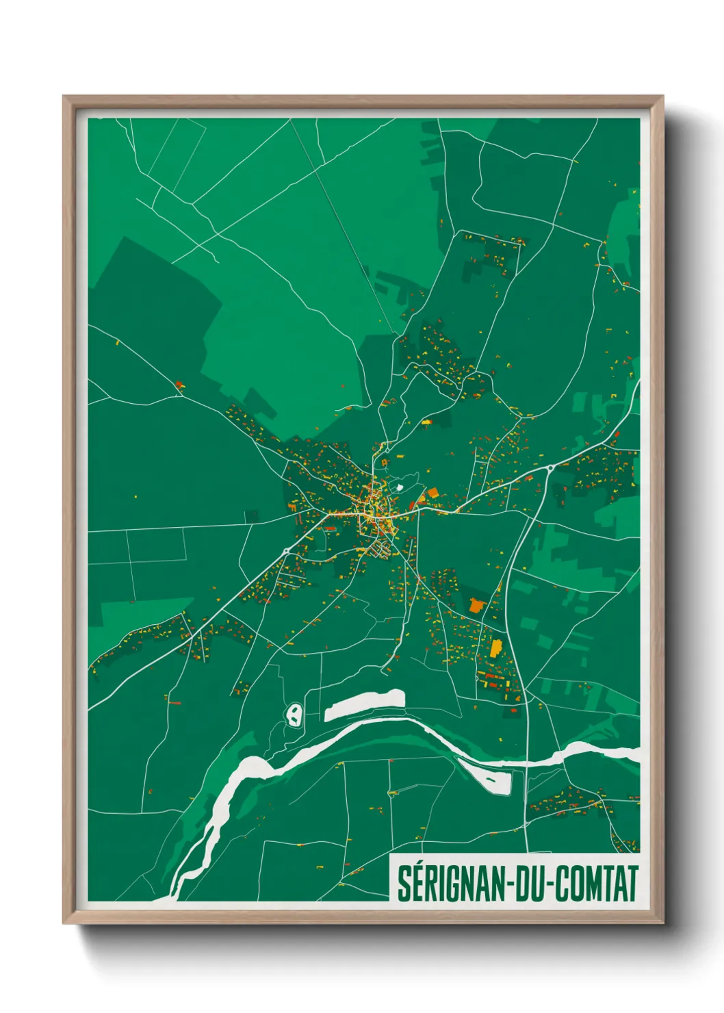 Une affiche de carte sur Sérignan-du-Comtat