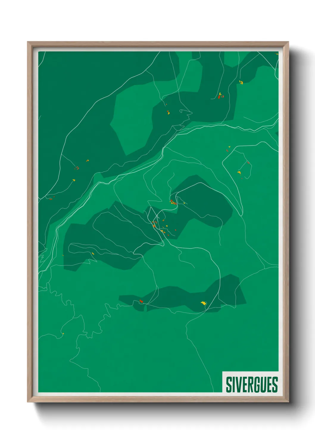 Une affiche de carte sur Sivergues
