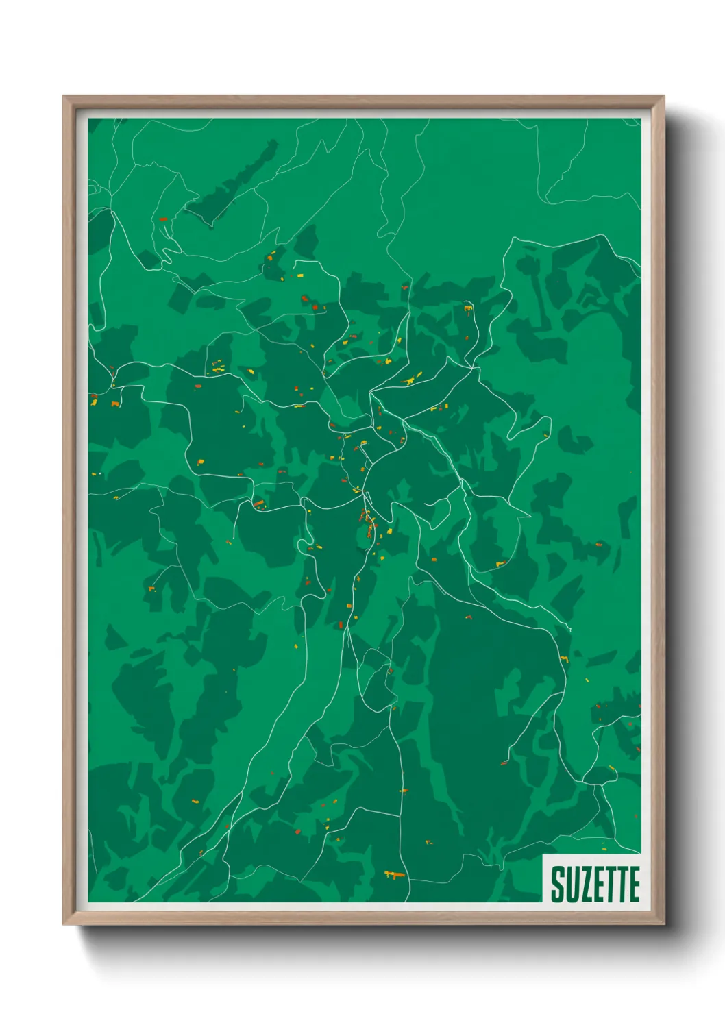 Une affiche de carte sur Suzette