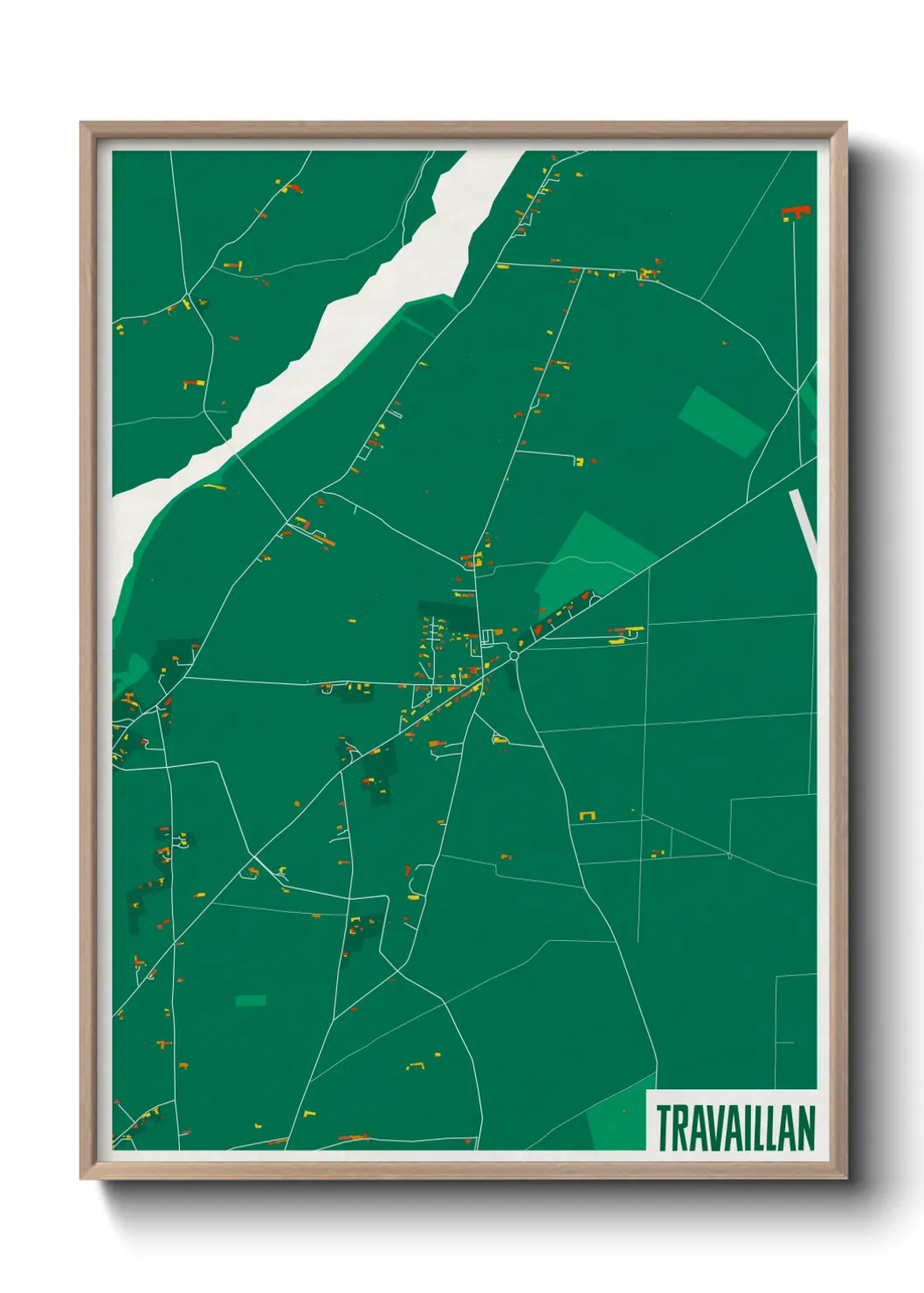 Une affiche de carte sur Travaillan