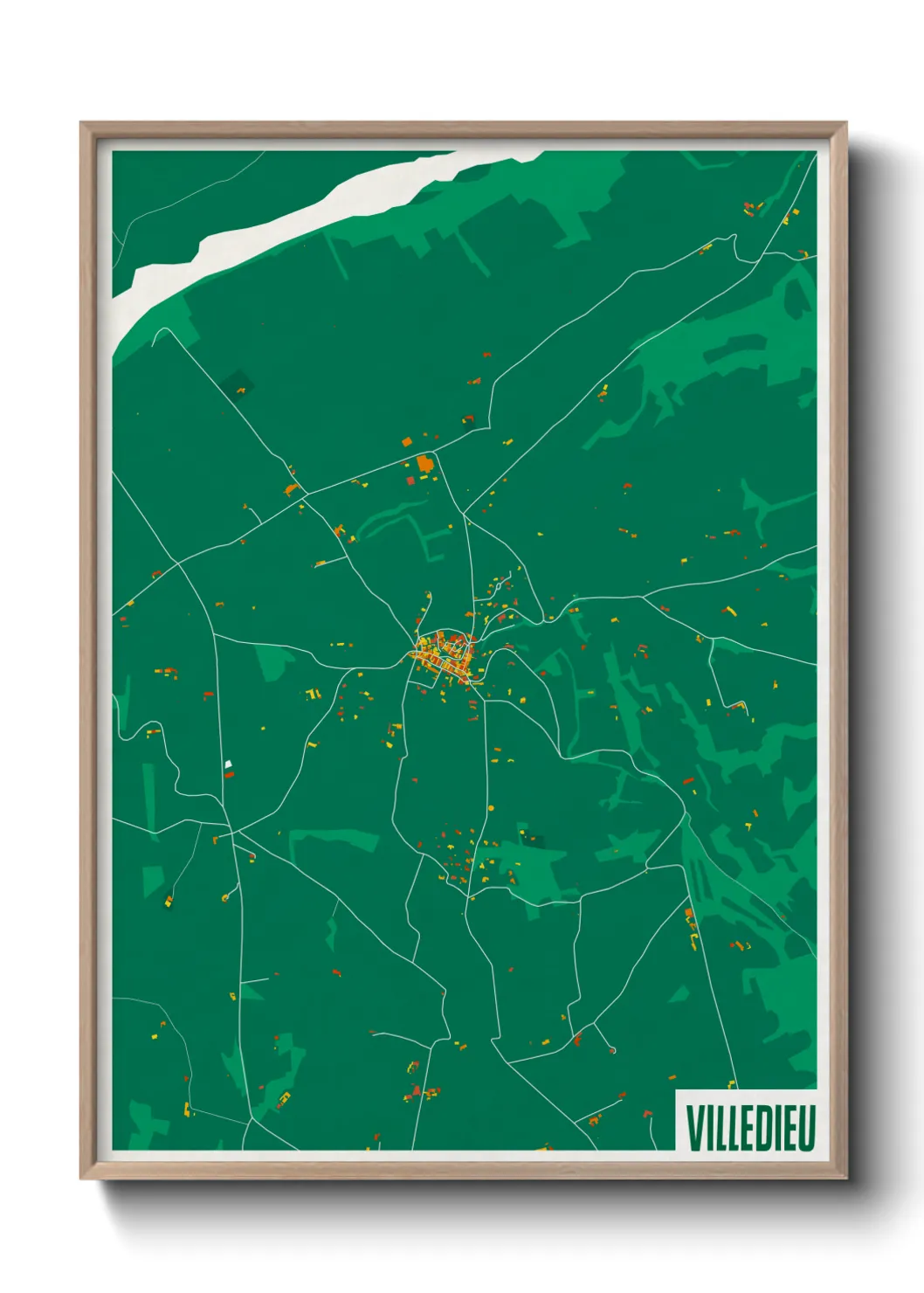 Une affiche de carte sur Villedieu