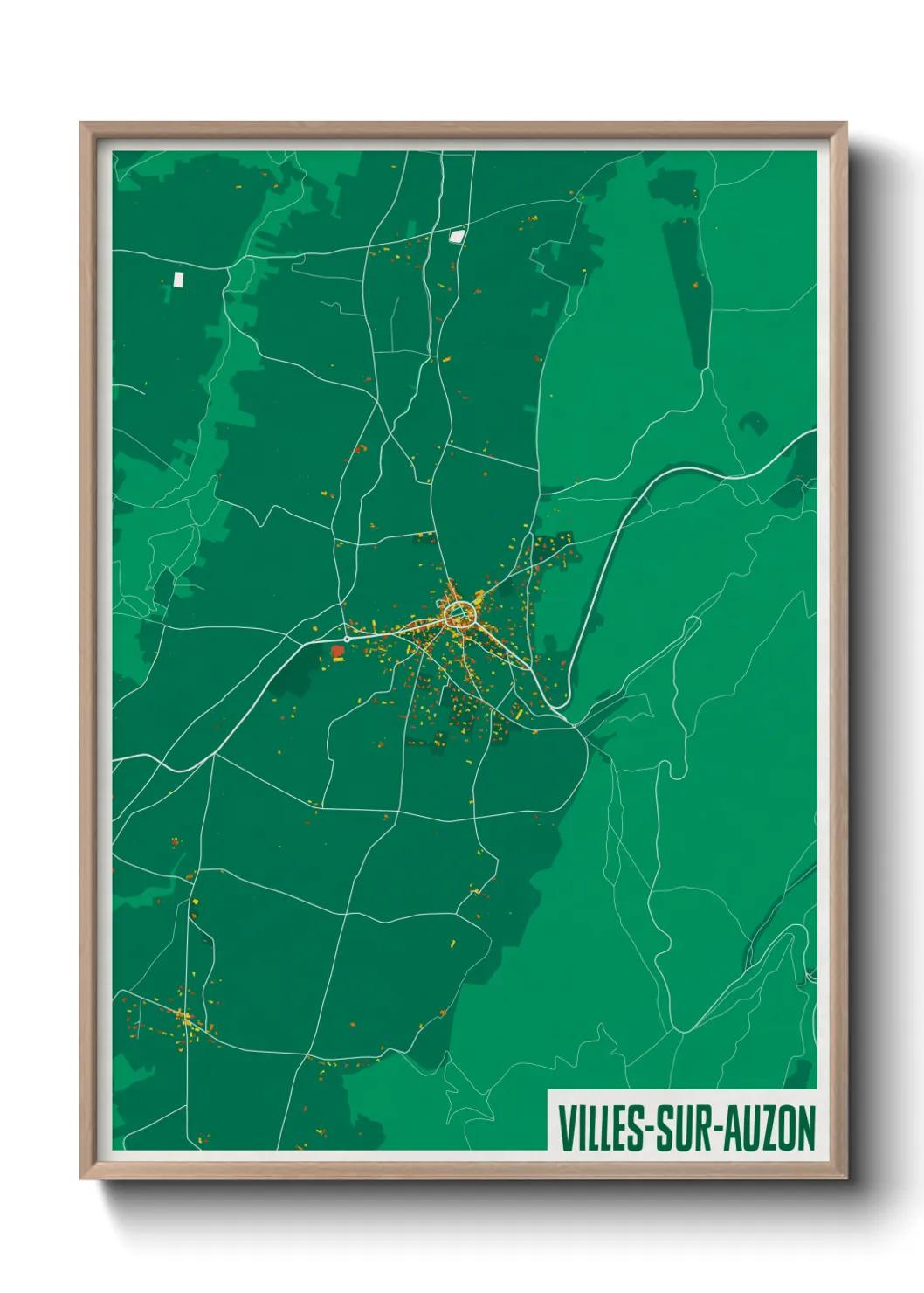 Une affiche de carte sur Villes-sur-Auzon