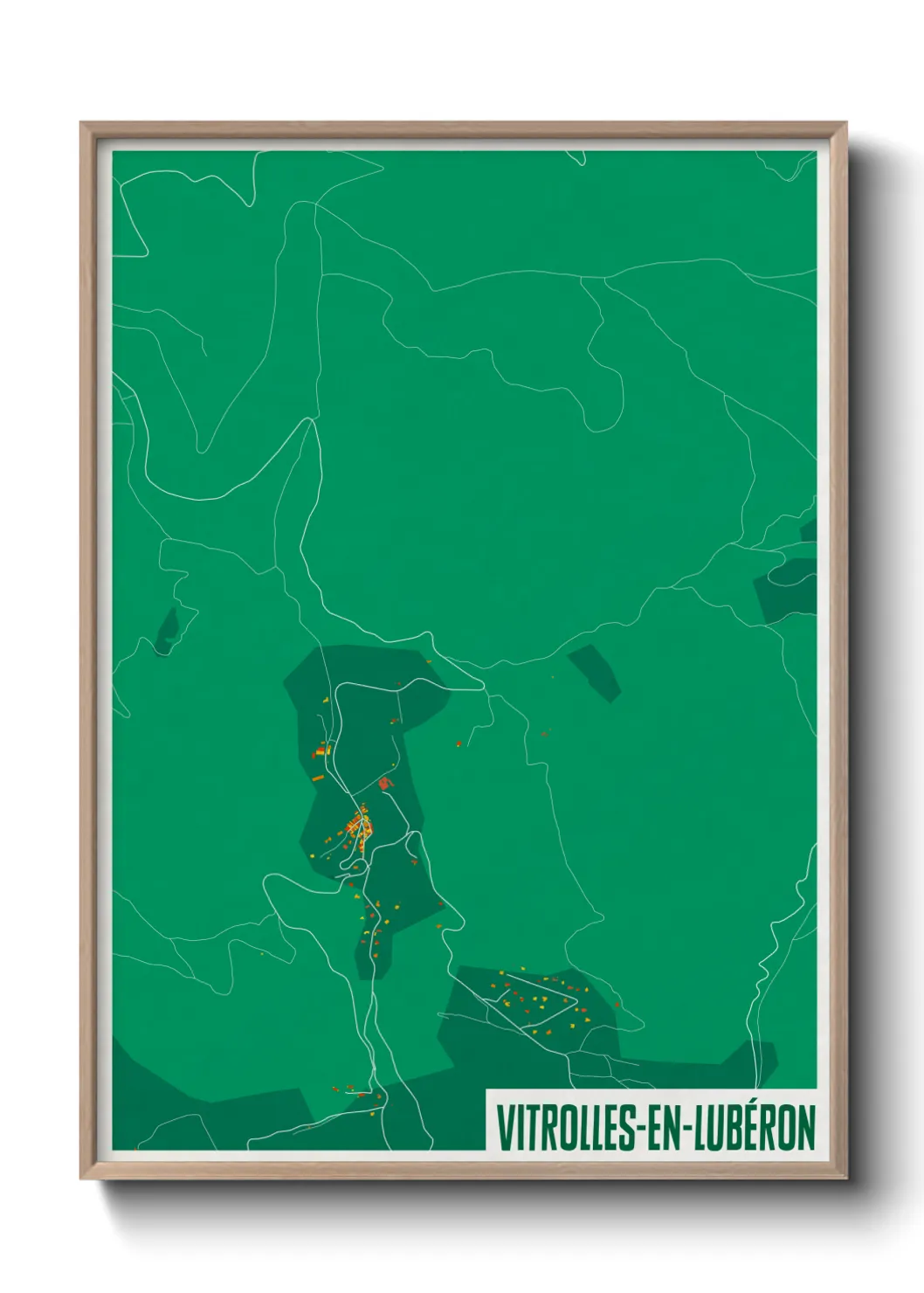 Une affiche de carte sur Vitrolles-en-Lubéron