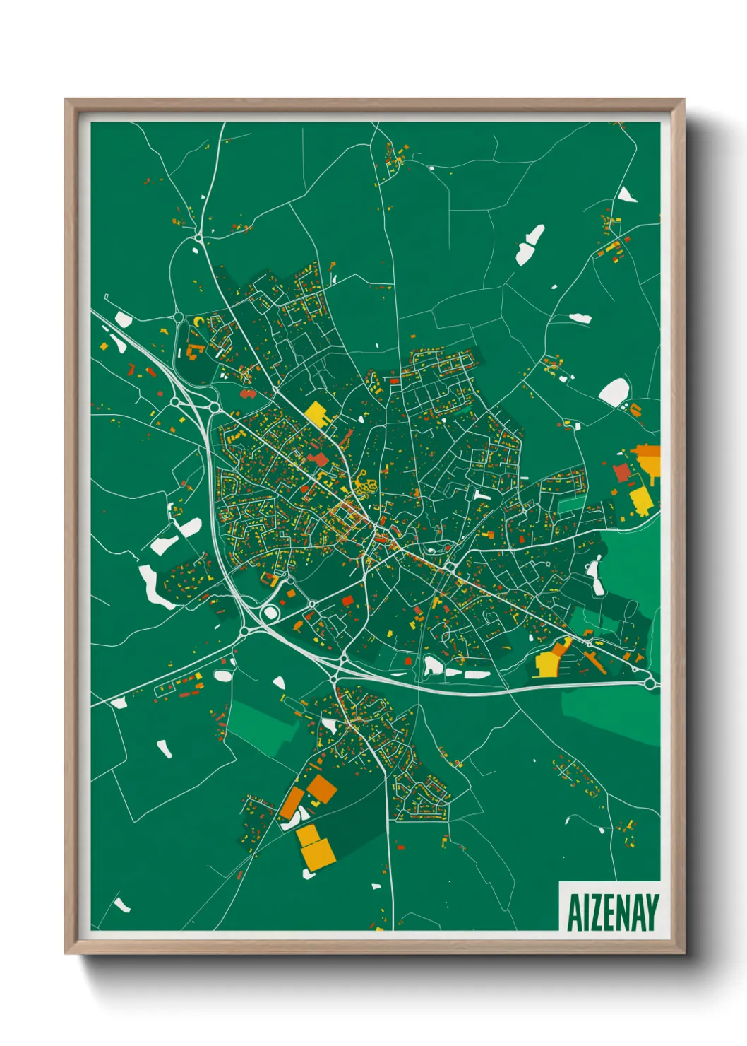 Une affiche de carte sur Aizenay