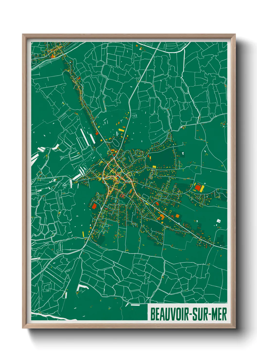 Une affiche de carte sur Beauvoir-sur-Mer