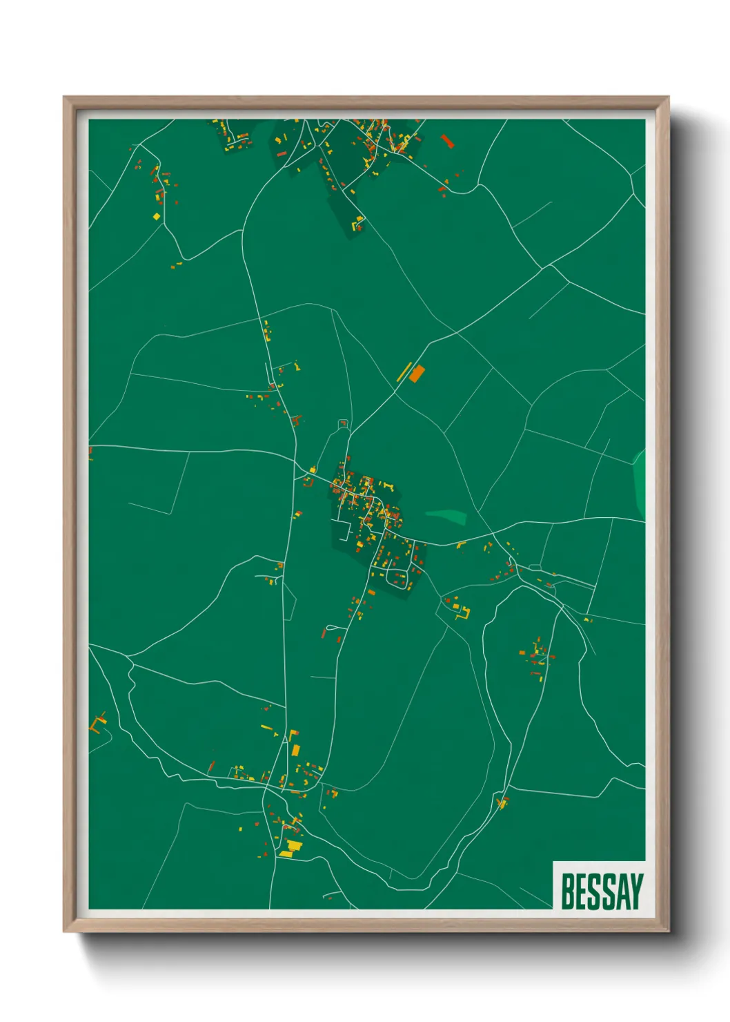 Une affiche de carte sur Bessay