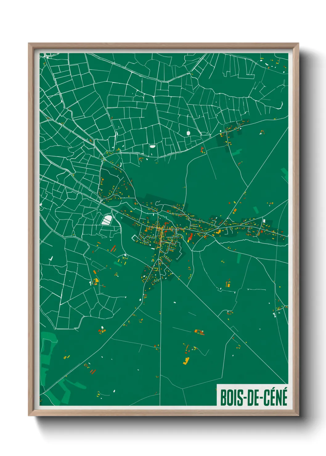 Une affiche de carte sur Bois-de-Céné