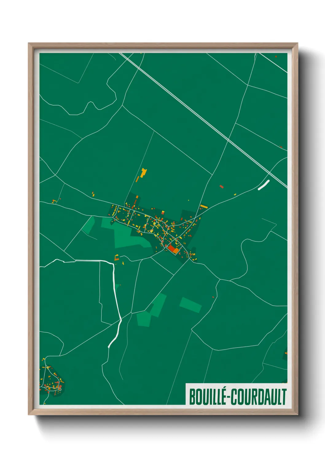 Une affiche de carte sur Bouillé-Courdault