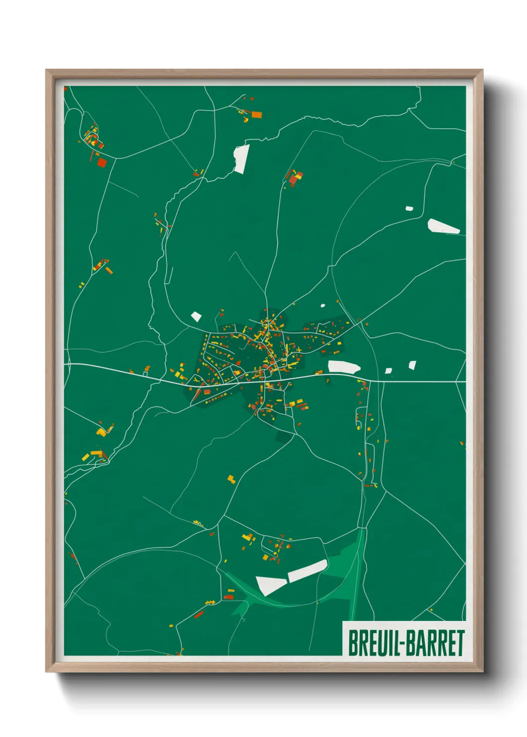 Une affiche de carte sur Breuil-Barret