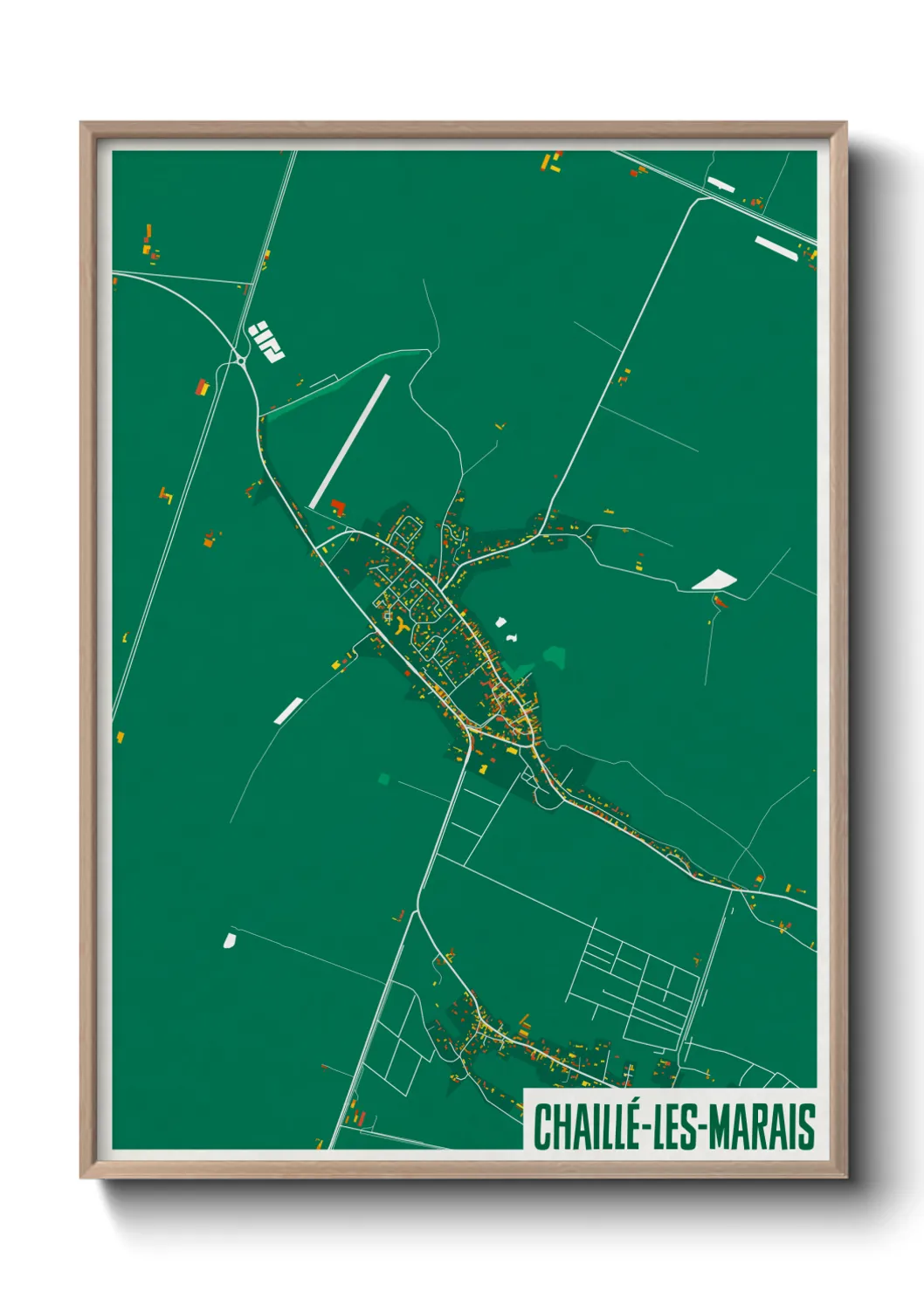 Une affiche de carte sur Chaillé-les-Marais