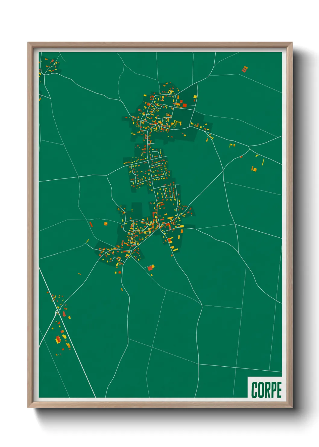 Une affiche de carte sur Corpe