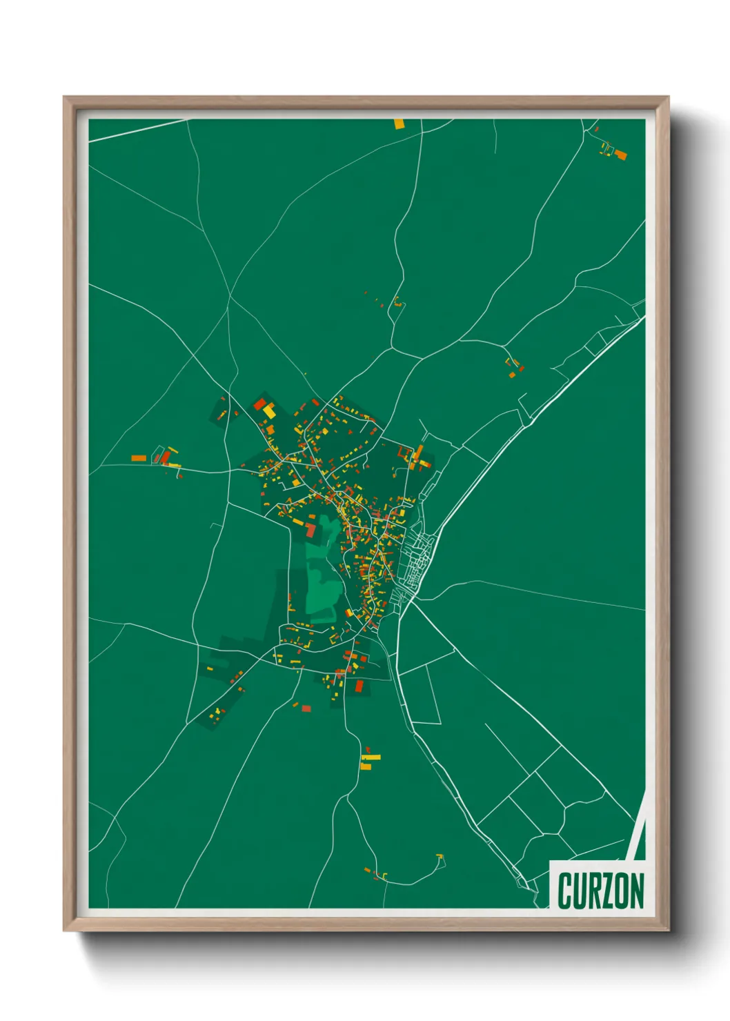 Une affiche de carte sur Curzon
