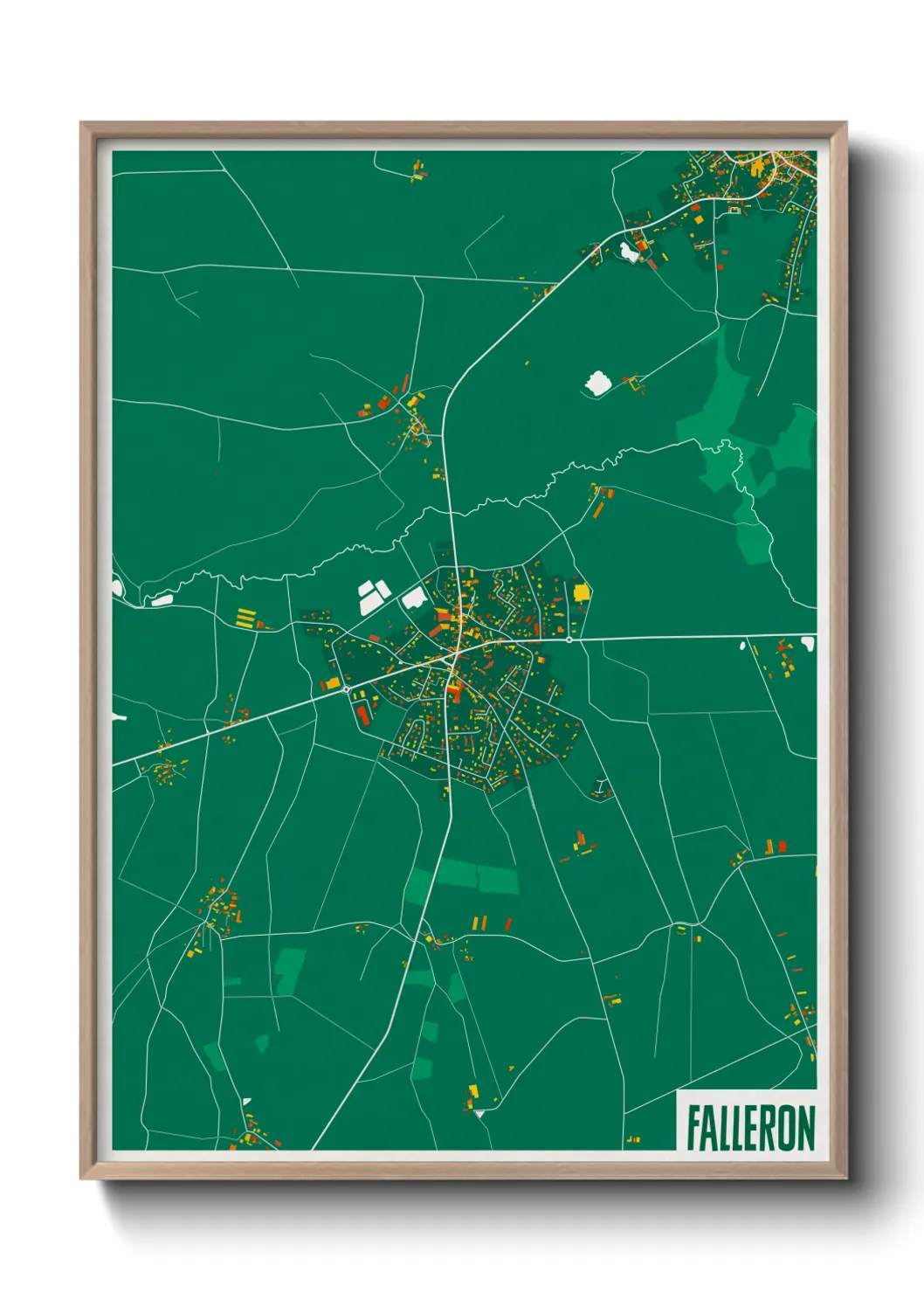 Une affiche de carte sur Falleron