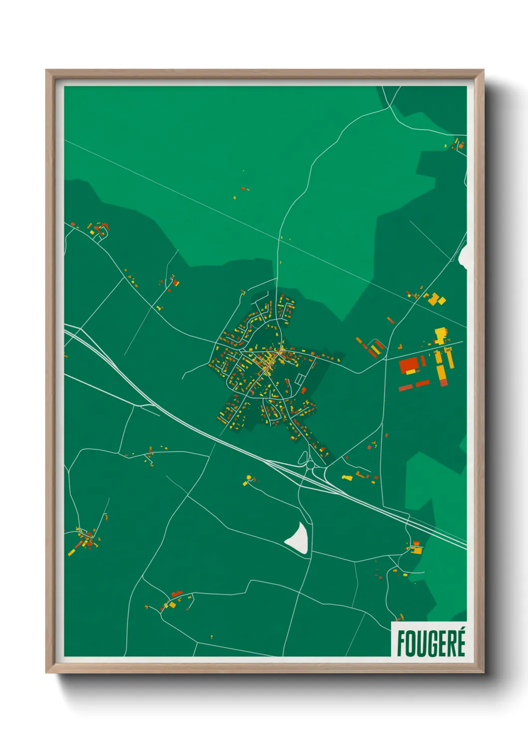 Une affiche de carte sur Fougeré