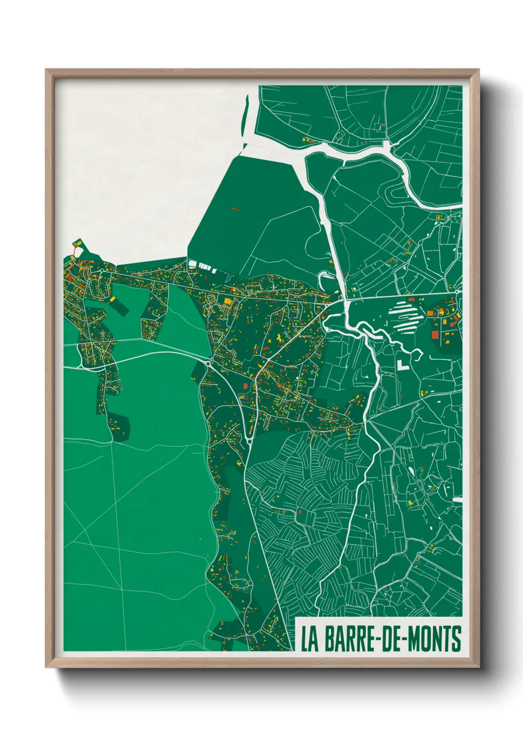 Une affiche de carte sur La Barre-de-Monts