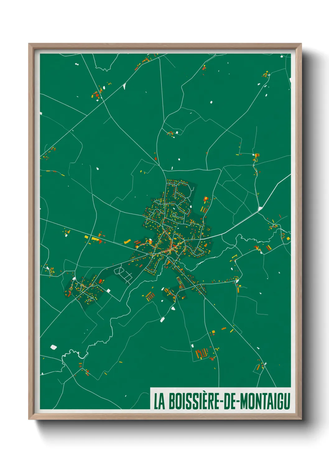 Une affiche de carte sur La Boissière-de-Montaigu