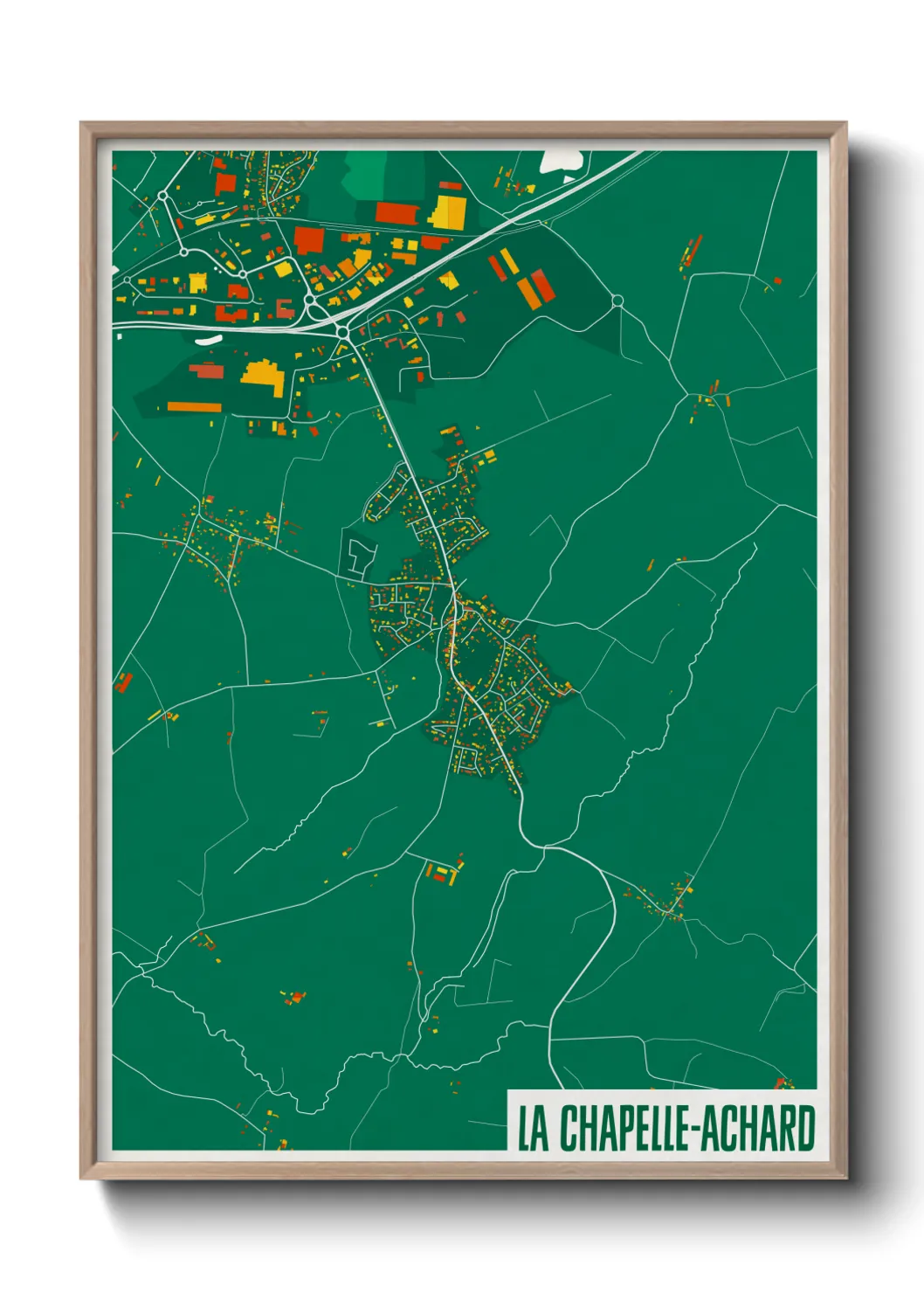 Une affiche de carte sur La Chapelle-Achard