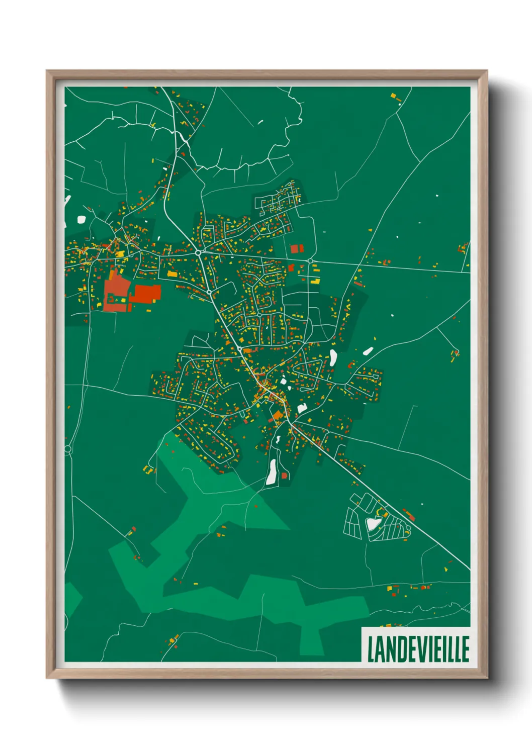 Une affiche de carte sur Landevieille